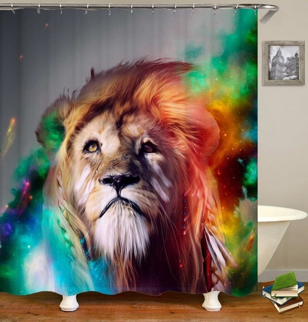 Lion shower bathroom