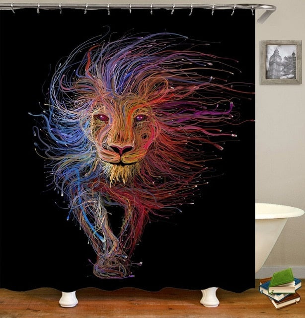 Lion shower bathroom