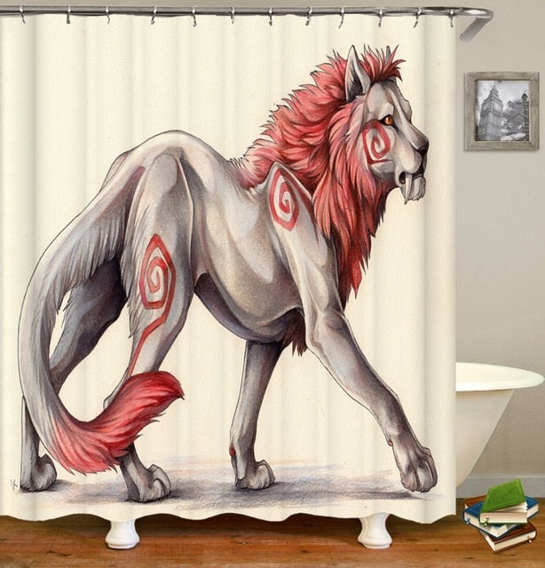 Lion shower bathroom