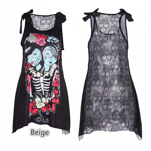 New Women T-Shirt Sexy Skull