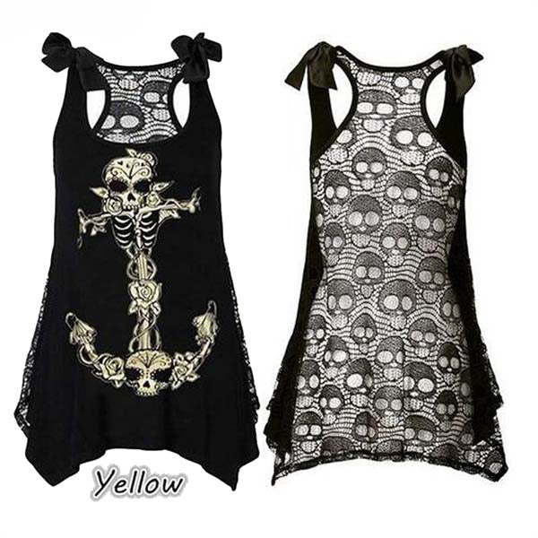 New Women T-Shirt Sexy Skull