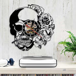 Skull With Rose Wall Clock