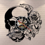 Skull With Rose Wall Clock