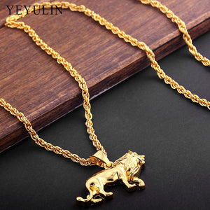 Lion Necklace Pure Gold Color