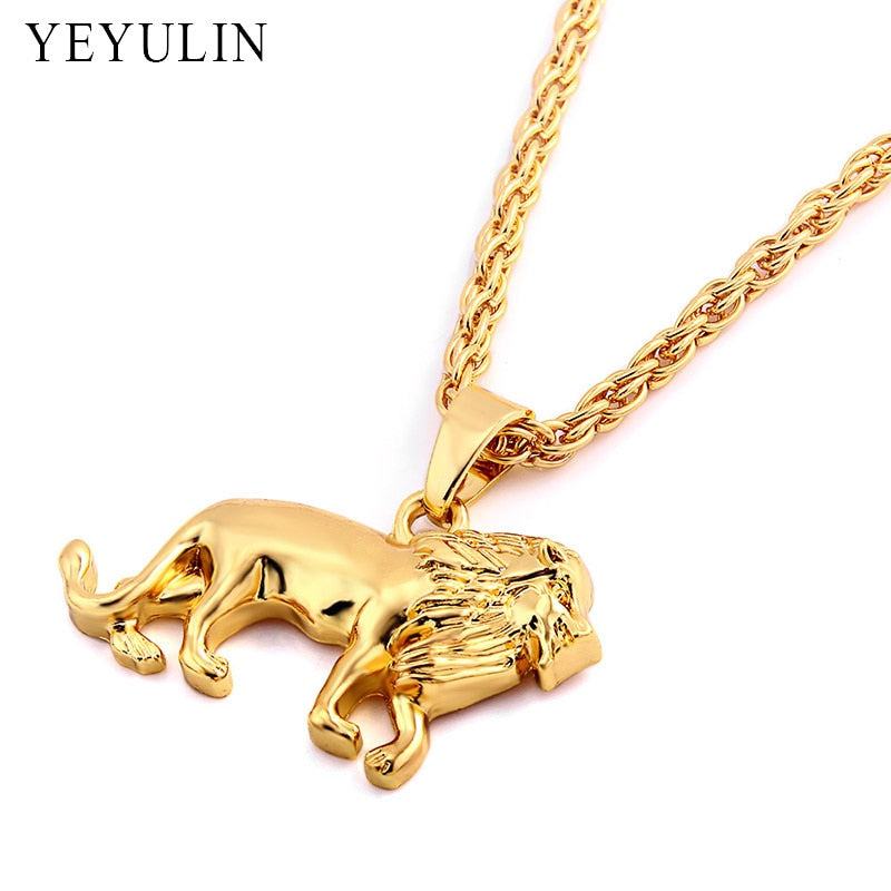 Lion Necklace Pure Gold Color