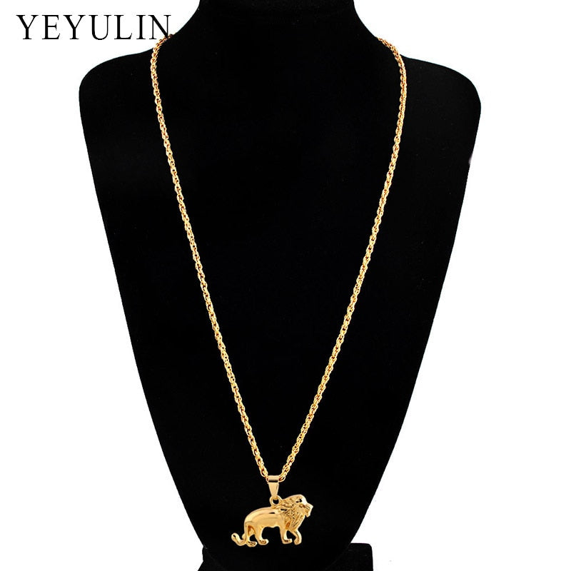 Lion Necklace Pure Gold Color