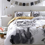 3d Flowers skull Bedding Set