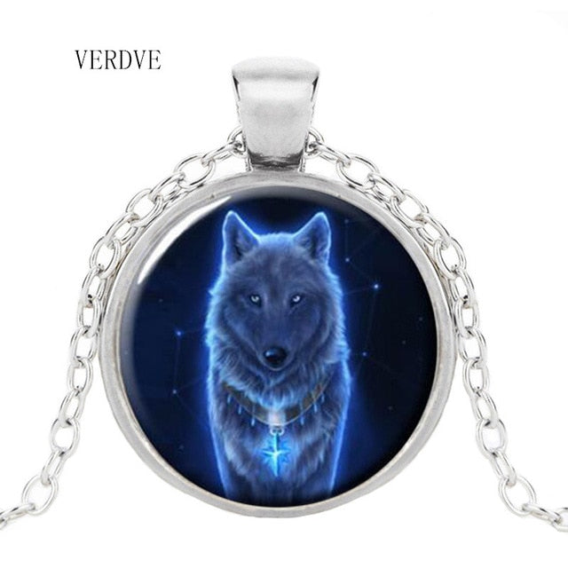 New Glass Wolf Necklace