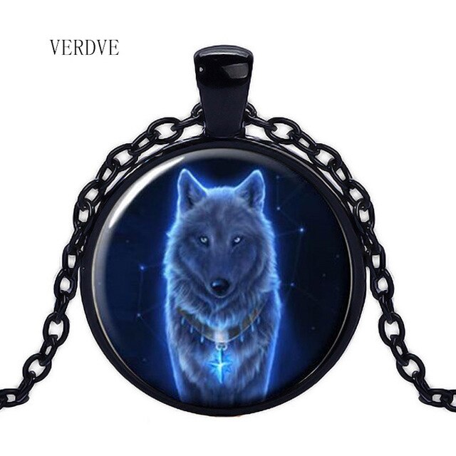 New Glass Wolf Necklace