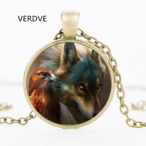 New Glass Wolf Necklace