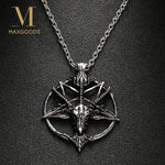 Pentagram Pan God Skull Necklace