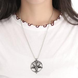 Pentagram Pan God Skull Necklace