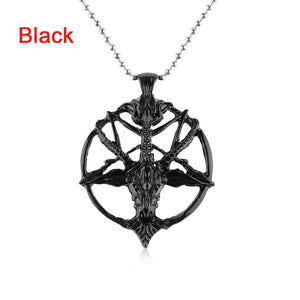 Pentagram Pan God Skull Necklace