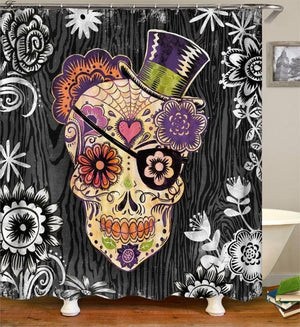 sugar skull shower bathroom