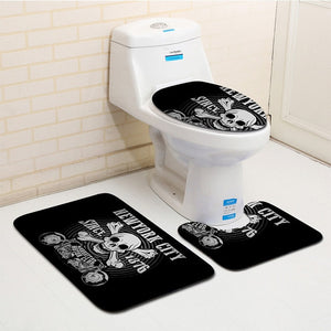 3Pcs Skull Bathroom Carpet