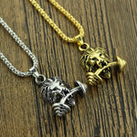 Steampunk 3D Lion Dumbbell Necklace