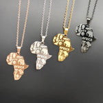 4 Color Africa Map Necklace