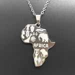 4 Color Africa Map Necklace