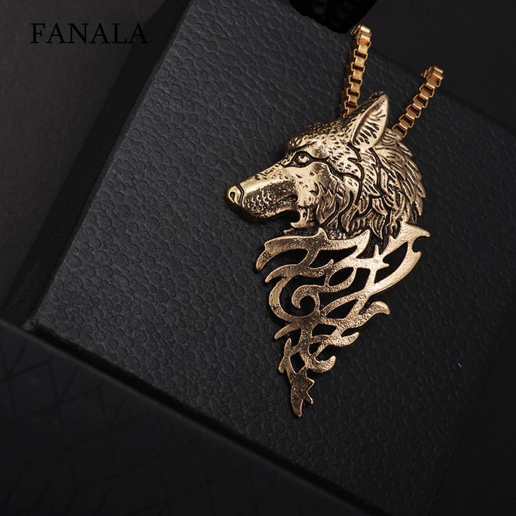 Wolf Necklace Retro