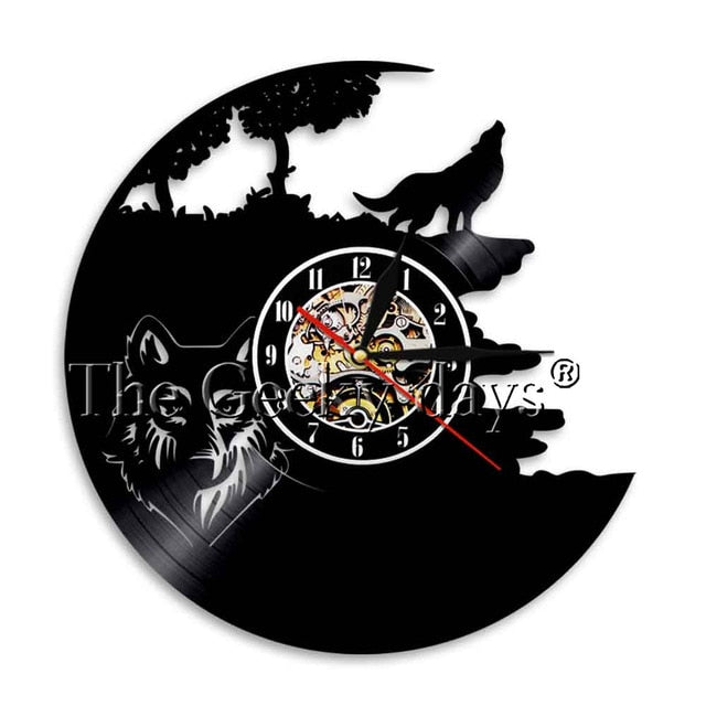 Howling Wolf Wall Clock