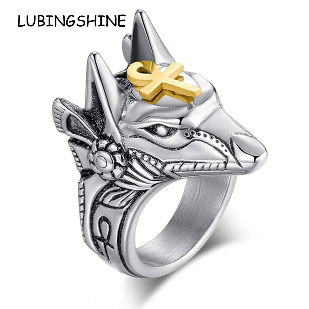 Anubis Egyptian wolf  Ring