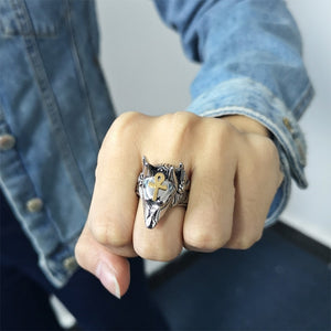 Anubis Egyptian wolf  Ring