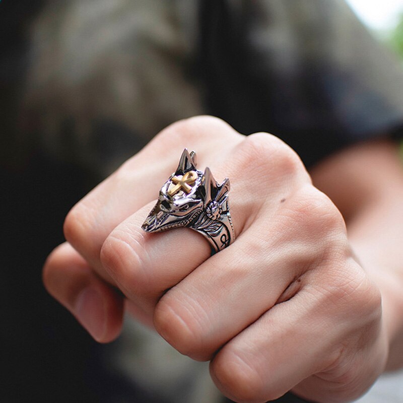 Anubis Egyptian wolf  Ring