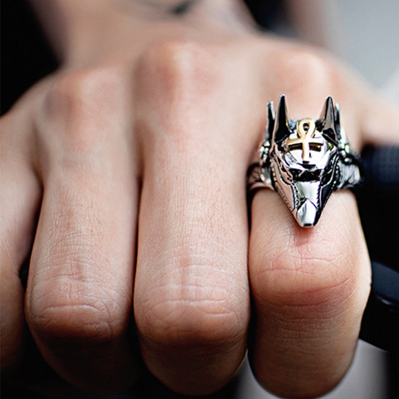 Anubis Egyptian wolf  Ring