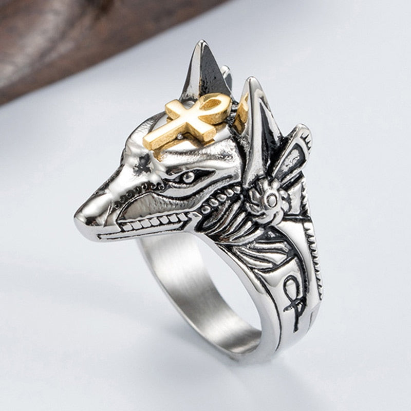 Anubis Egyptian wolf  Ring