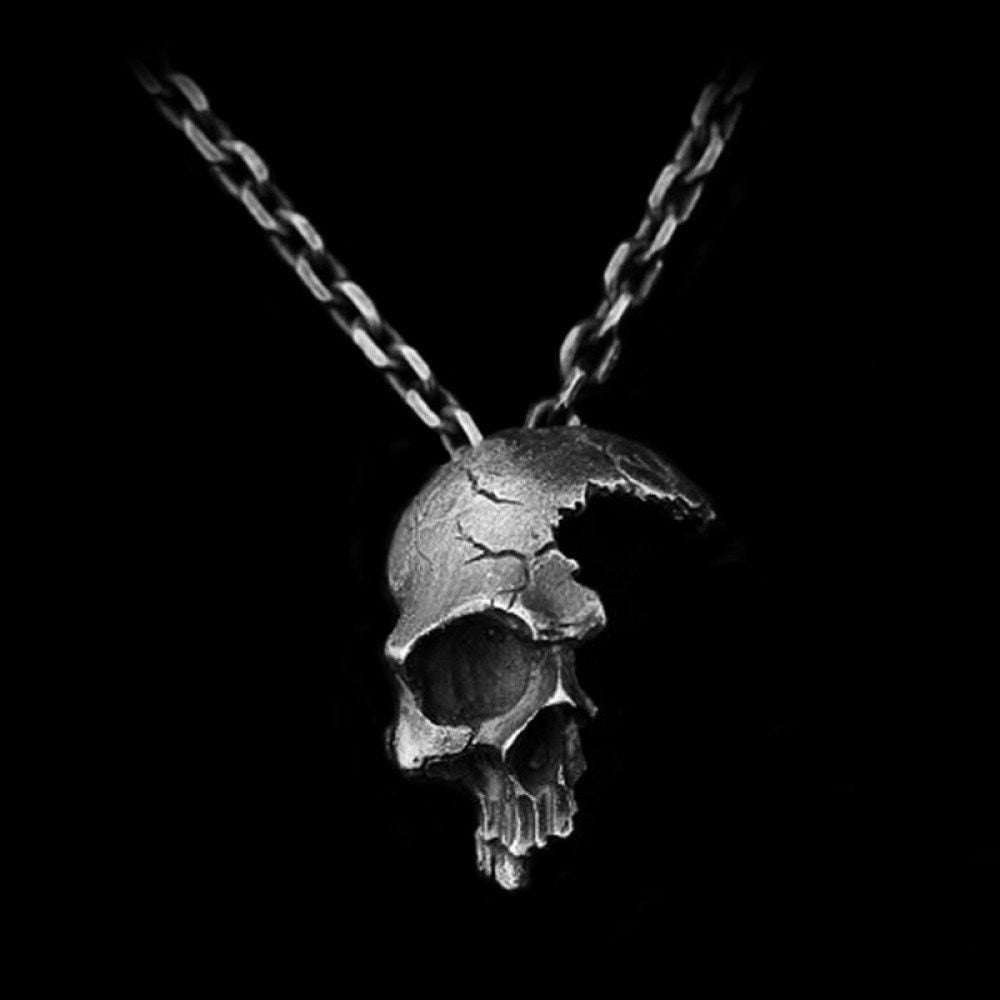 Broken Face Skull Necklace