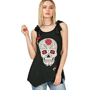 New Women T-Shirt Sexy Skull