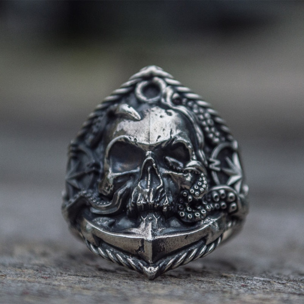 Seaman Skull Stainless Steel Ring