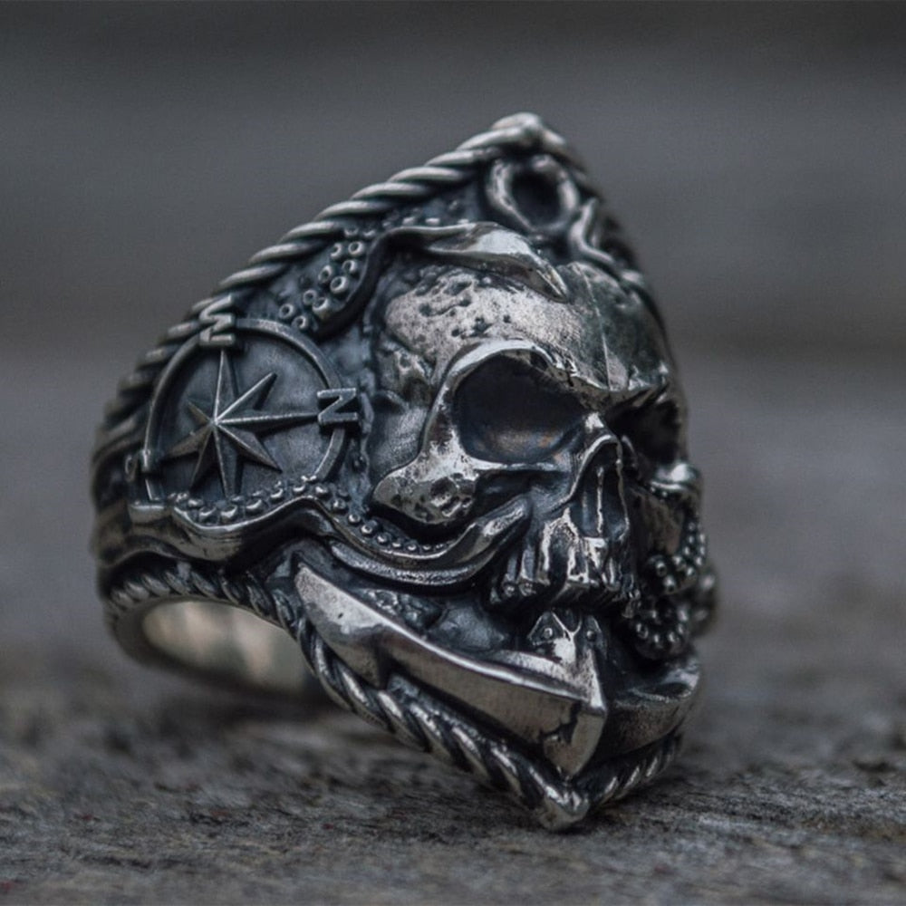 Seaman Skull Stainless Steel Ring