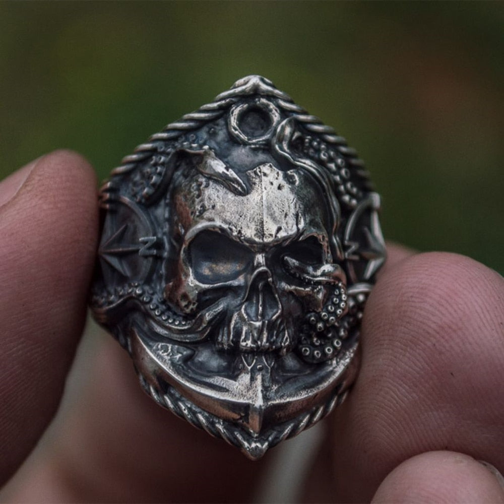 Seaman Skull Stainless Steel Ring