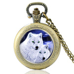 Mysterious Wolf Quartz Pocket Watch