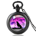 Mysterious Wolf Quartz Pocket Watch