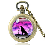 Mysterious Wolf Quartz Pocket Watch