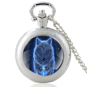 Mysterious Wolf Quartz Pocket Watch