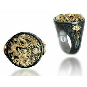 Modyle 2019 Gold Black DRAGON Ring