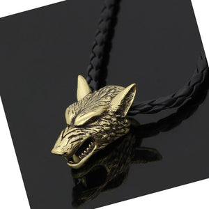 Viking Wolf Head Necklace